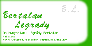 bertalan legrady business card