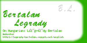 bertalan legrady business card
